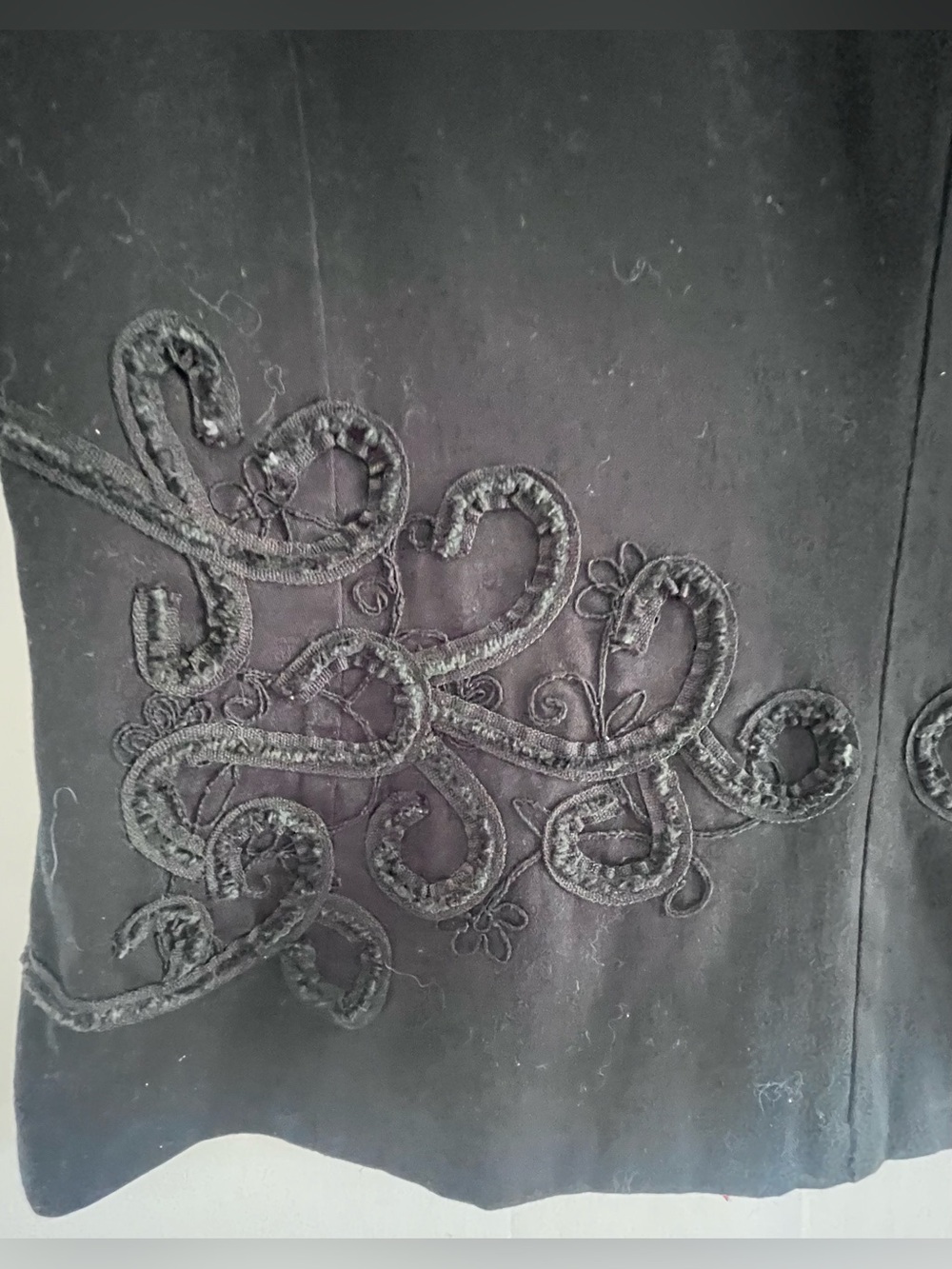 Coldwater Creek Black Soutache Embroidered Crop Jacket Coquette Whimsigoth 10 - Picture 9 of 13